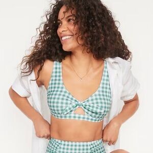 Old Navy green plaid bikini set
